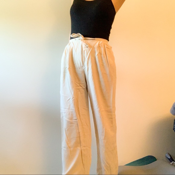 Flowy Beige Pants - Picture 1 of 3